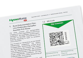 QR-Code für die digitale Produktdokumentation auf der Kurzanleitung @ 