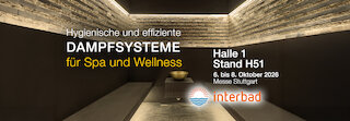 esuchen Sie uns auf der Interbad 2026 - Dampfsysteme und Dampfgeneratoren. @ 