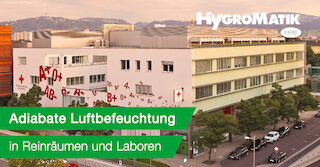 Adiabate Luftbefeuchtung für Reinraum und Labor in der Blutzentrale Linz erfolgreich geplant und installiert. @ 