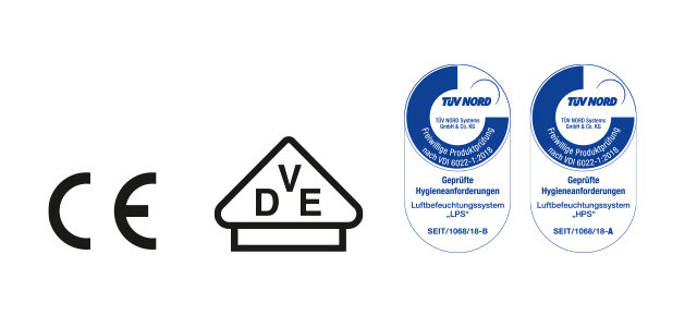 Luftbefeuchtung von Hygromatik ist TÜV zertifiziert.